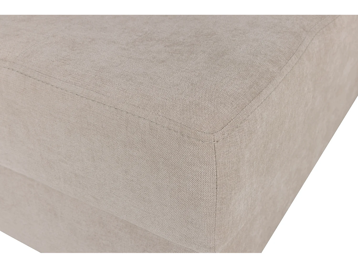 Hoekbank met Slaapfunctie Rechts Trevi - Chenille Beige Wind 05 - Metalen Poten