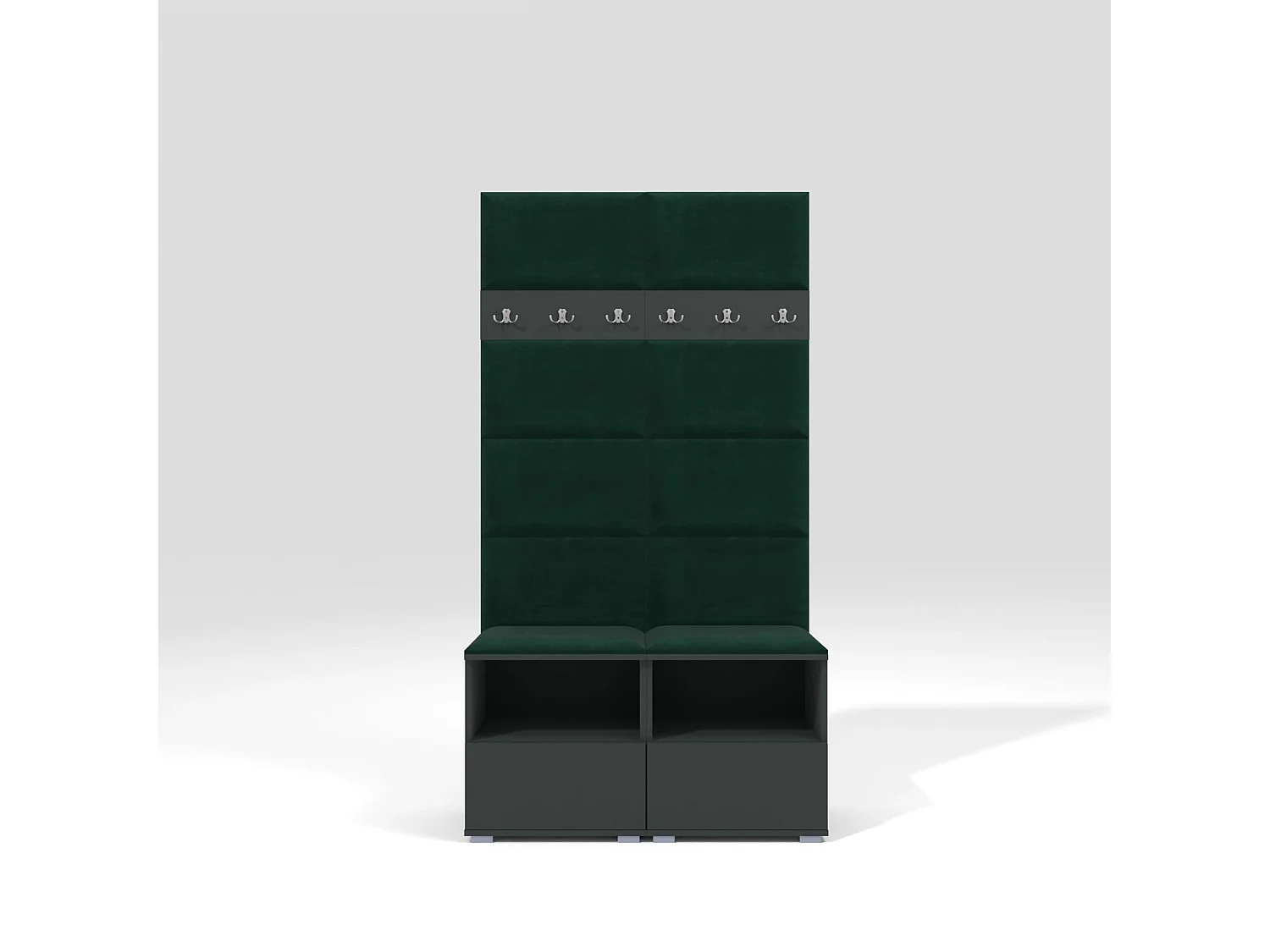 Garderobe Nela III - 100 cm - Graphit - Trinity 28 - Flaschengrün