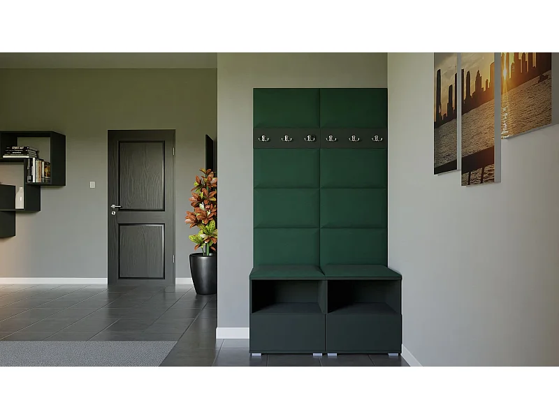 Garderobe Nela III - 100 cm - Graphit - Trinity 28 - Flaschengrün