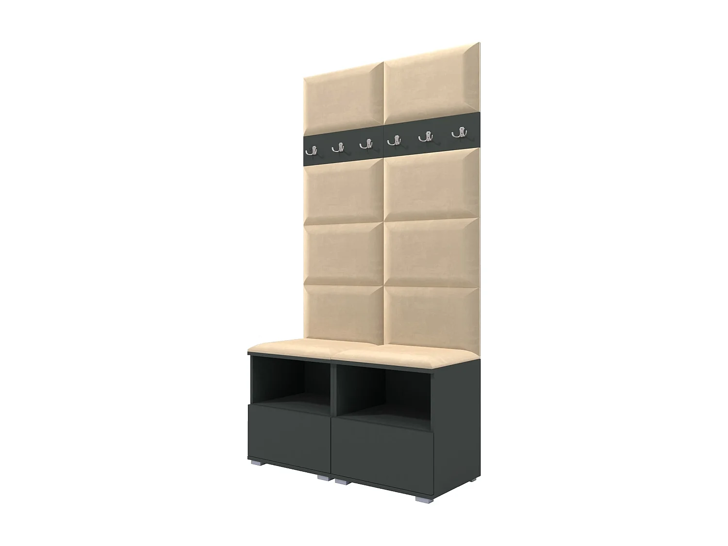 Vestiaire Nela III - 100 cm - Graphite - Trinity 04 - Beige