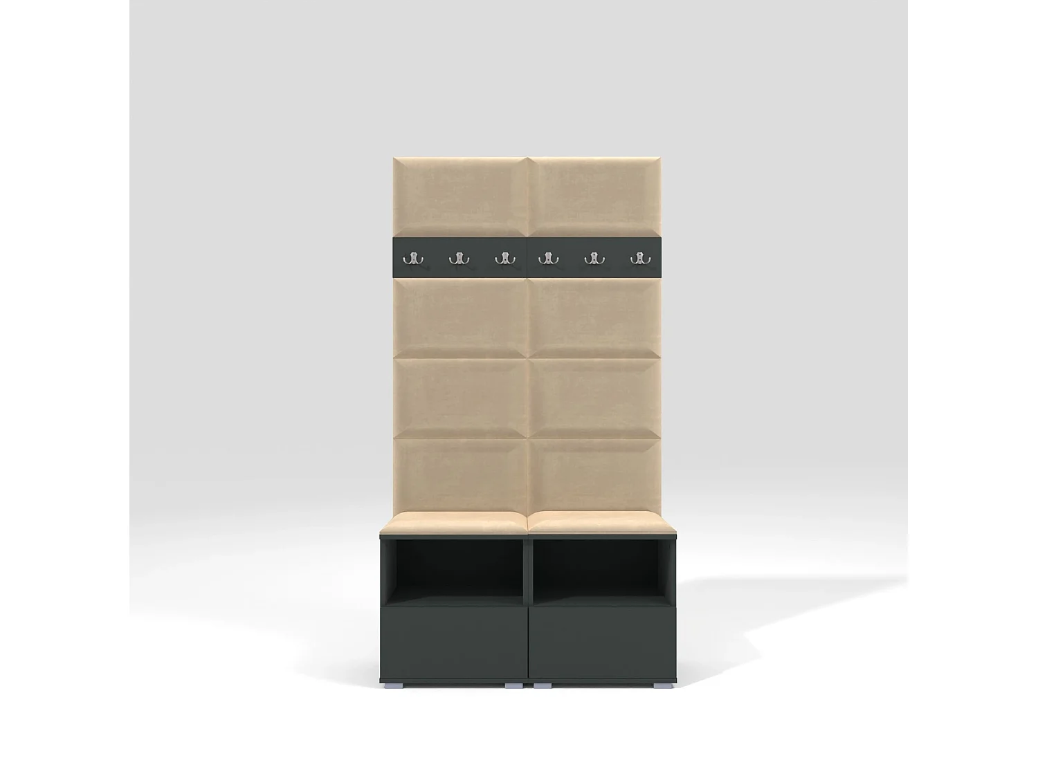 Vestiaire Nela III - 100 cm - Graphite - Trinity 04 - Beige