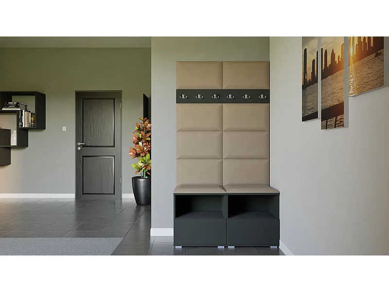 Vestiaire Nela III - 100 cm - Graphite - Trinity 04 - Beige