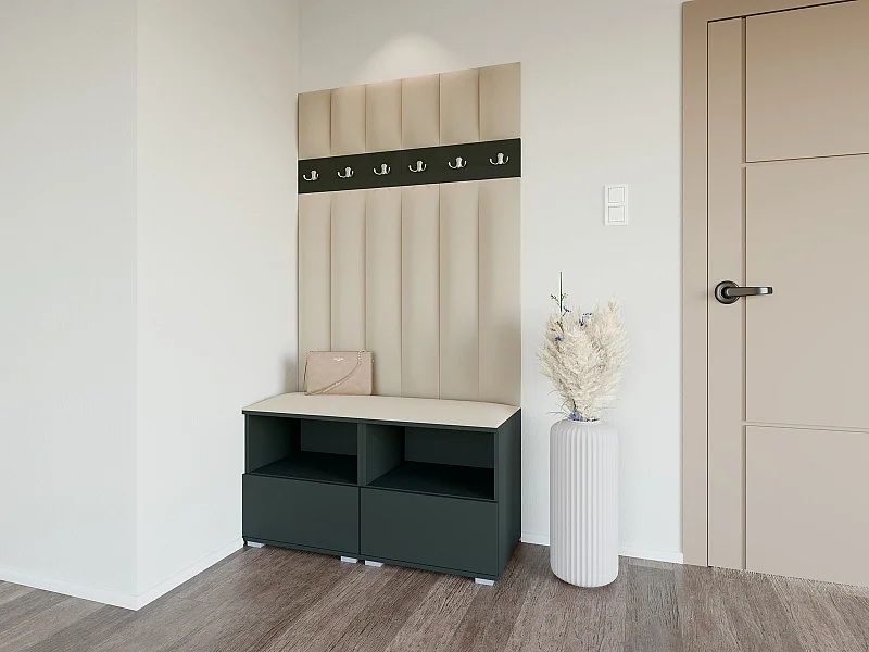 Vestiaire Nela III LUX - 100 cm - Graphite - Trinity 04 - Beige