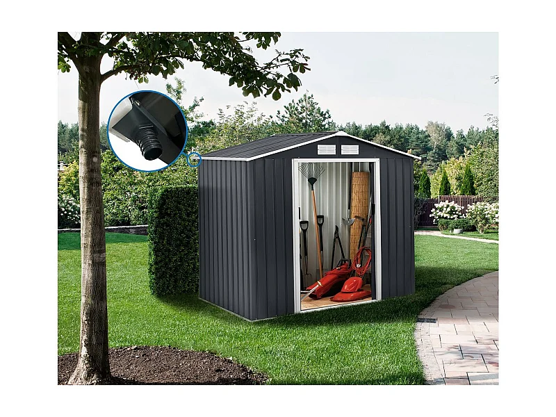 Metallgerätehaus - "Vegas" - 4.07 m² mit Dachrinne