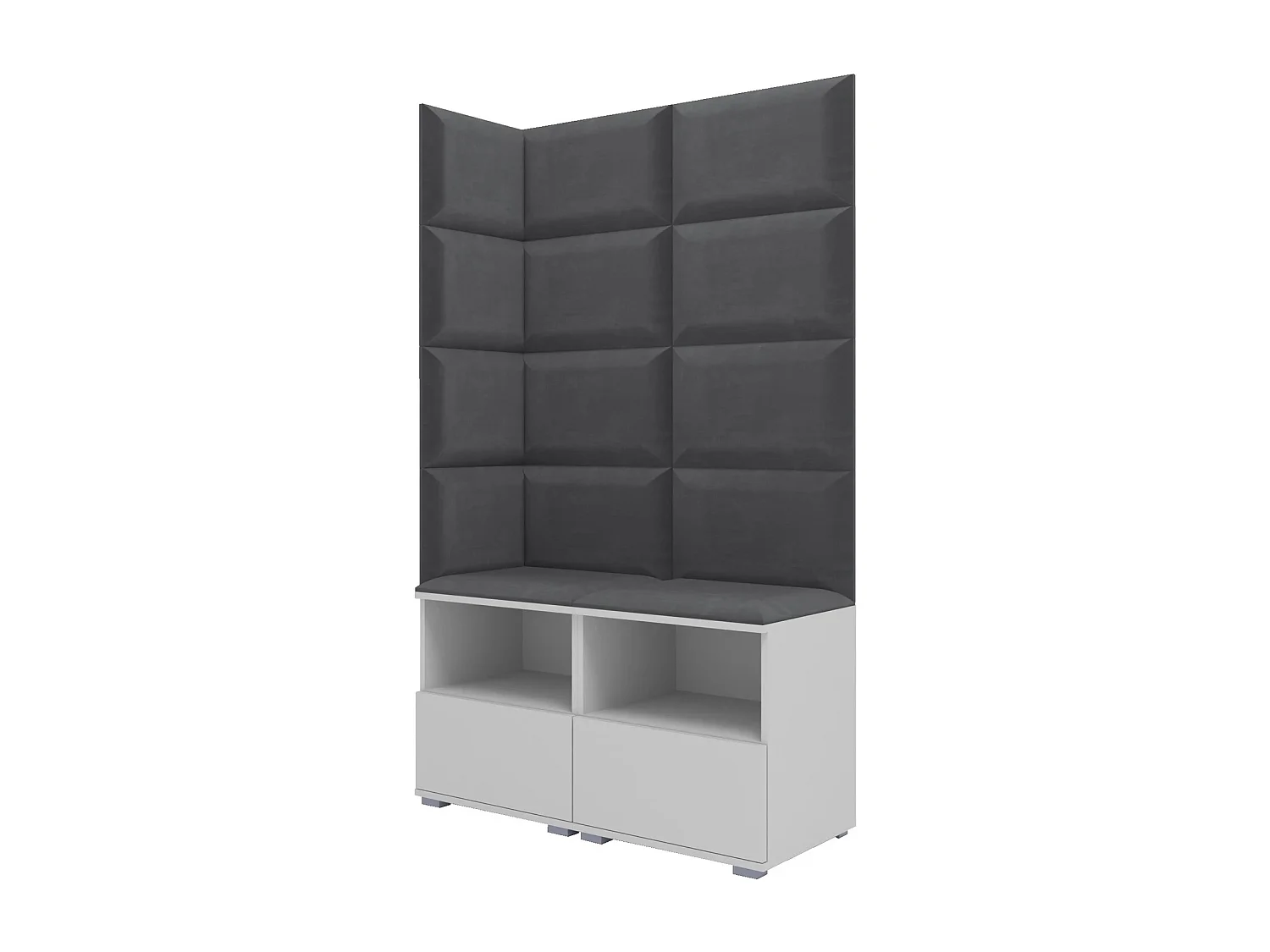 Garderobe Nela V - 100 cm - Matt Weiß - Trinity 15 - Dunkelgrau