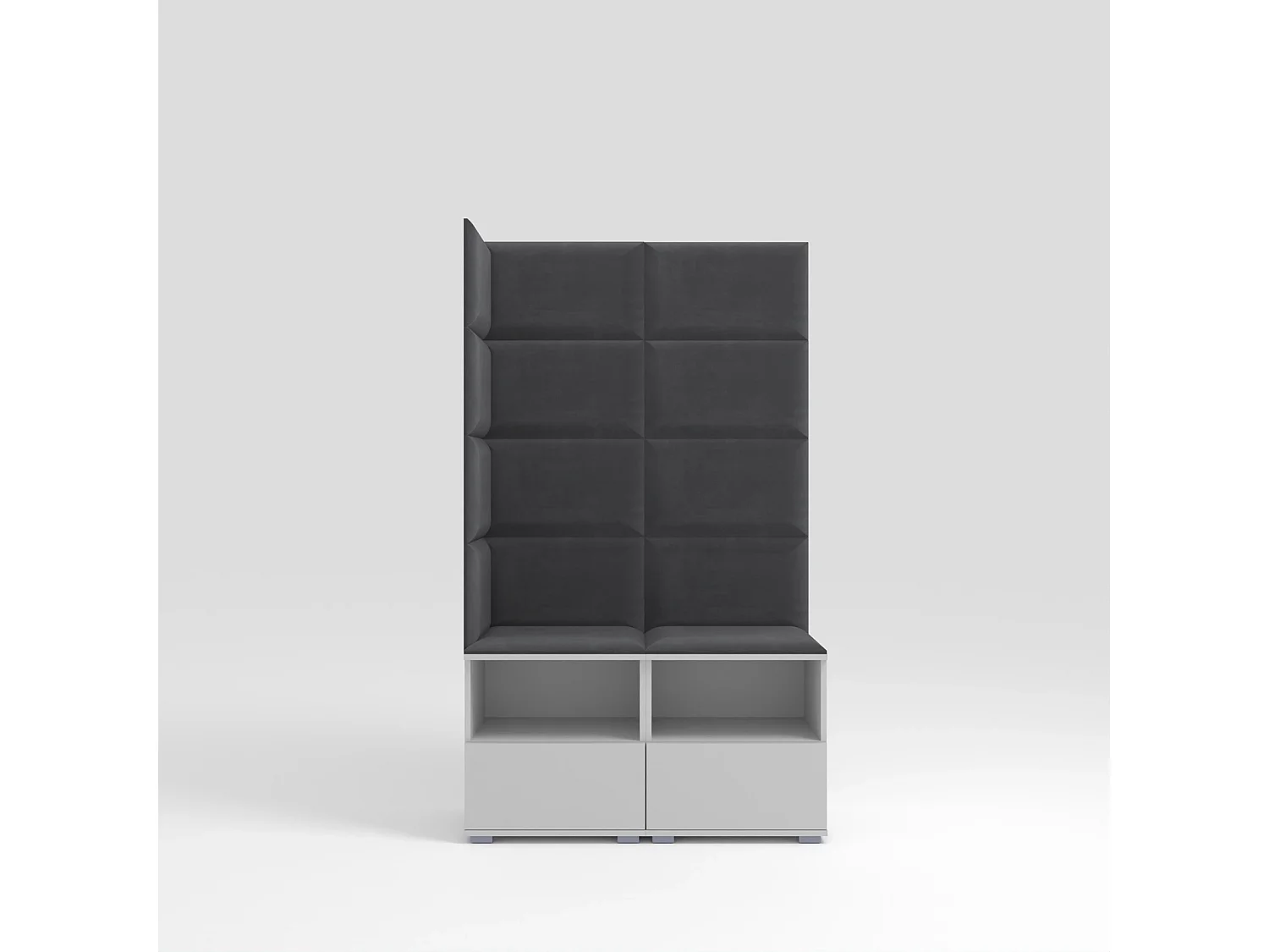 Garderobe Nela V - 100 cm - Matt Weiß - Trinity 15 - Dunkelgrau