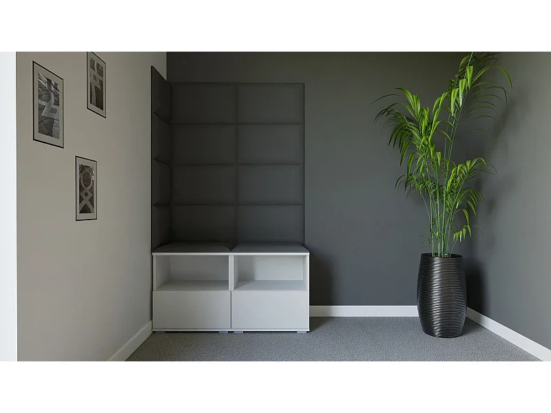 Garderobe Nela V - 100 cm - Matt Weiß - Trinity 15 - Dunkelgrau