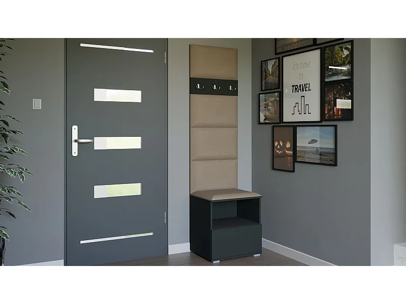 Garderobe Nela IV - 50 cm - Graphit - Trinity 04 - Beige