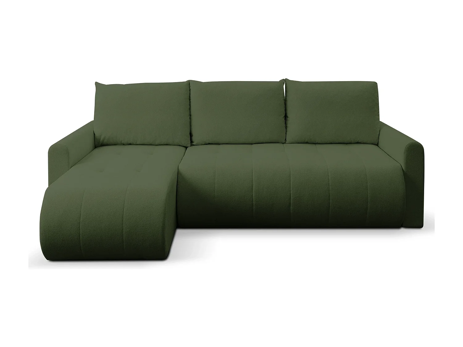 Ecksofa mit Schlaffunktion Primo - Webstoff Grün Gerra 50 - Bettkasten