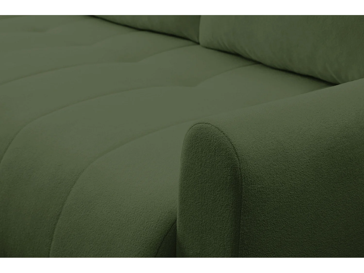 Ecksofa mit Schlaffunktion Primo - Webstoff Grün Gerra 50 - Bettkasten