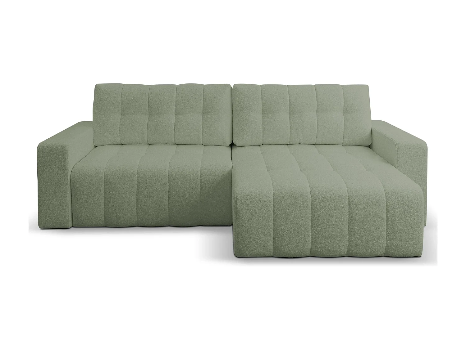 Ecksofa mit Schlaffunktion Palermo - Stoff Bravo 36 Hellgrün - Bettkasten