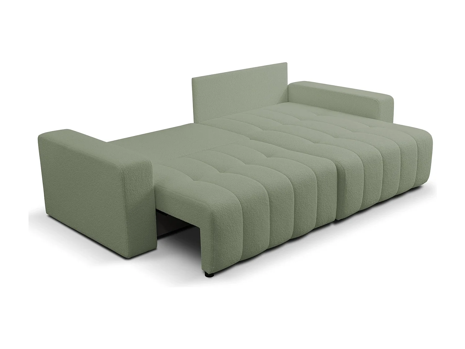Ecksofa mit Schlaffunktion Palermo - Stoff Bravo 36 Hellgrün - Bettkasten