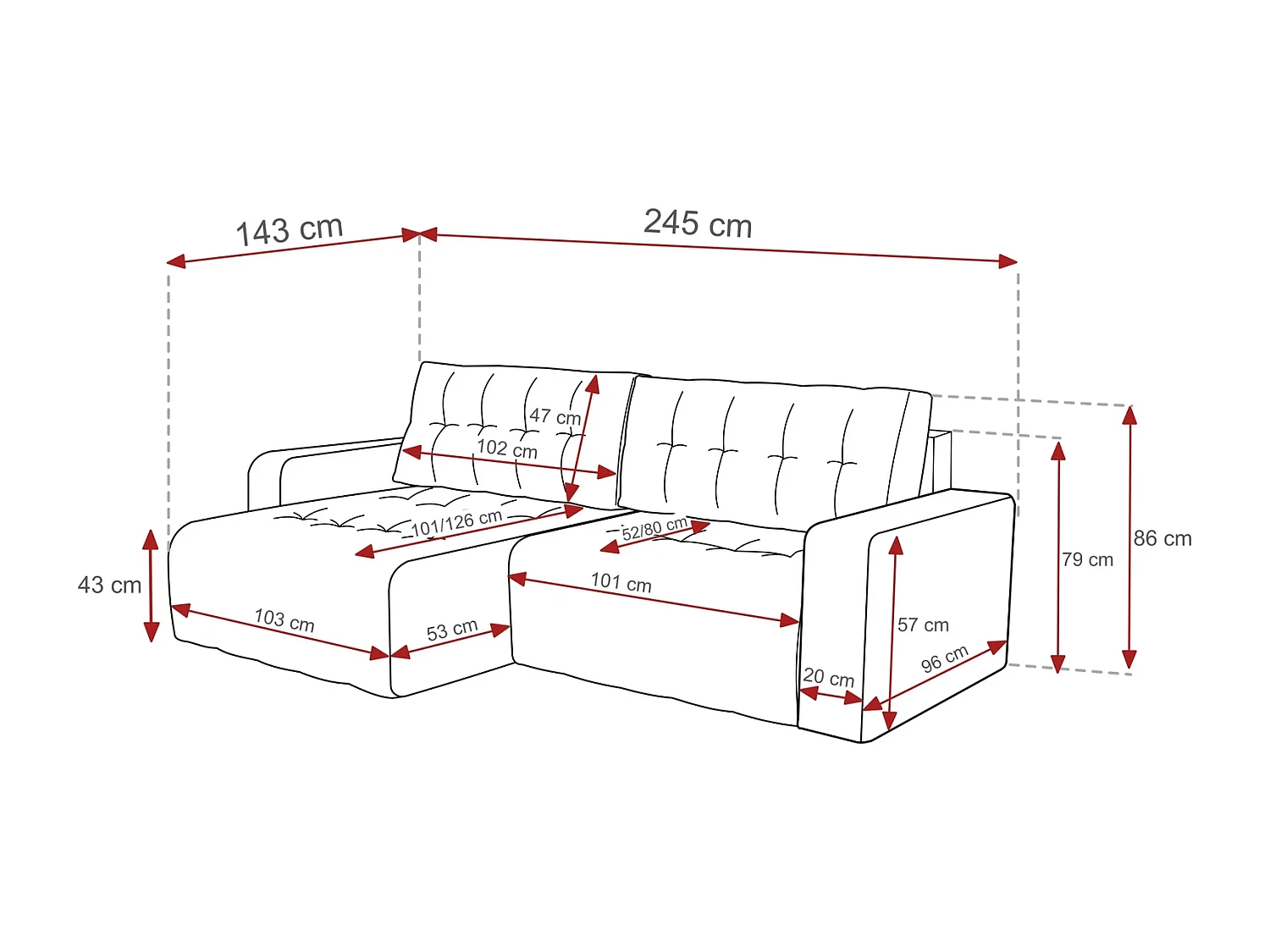 Ecksofa mit Schlaffunktion Palermo - Stoff Bravo 36 Hellgrün - Bettkasten