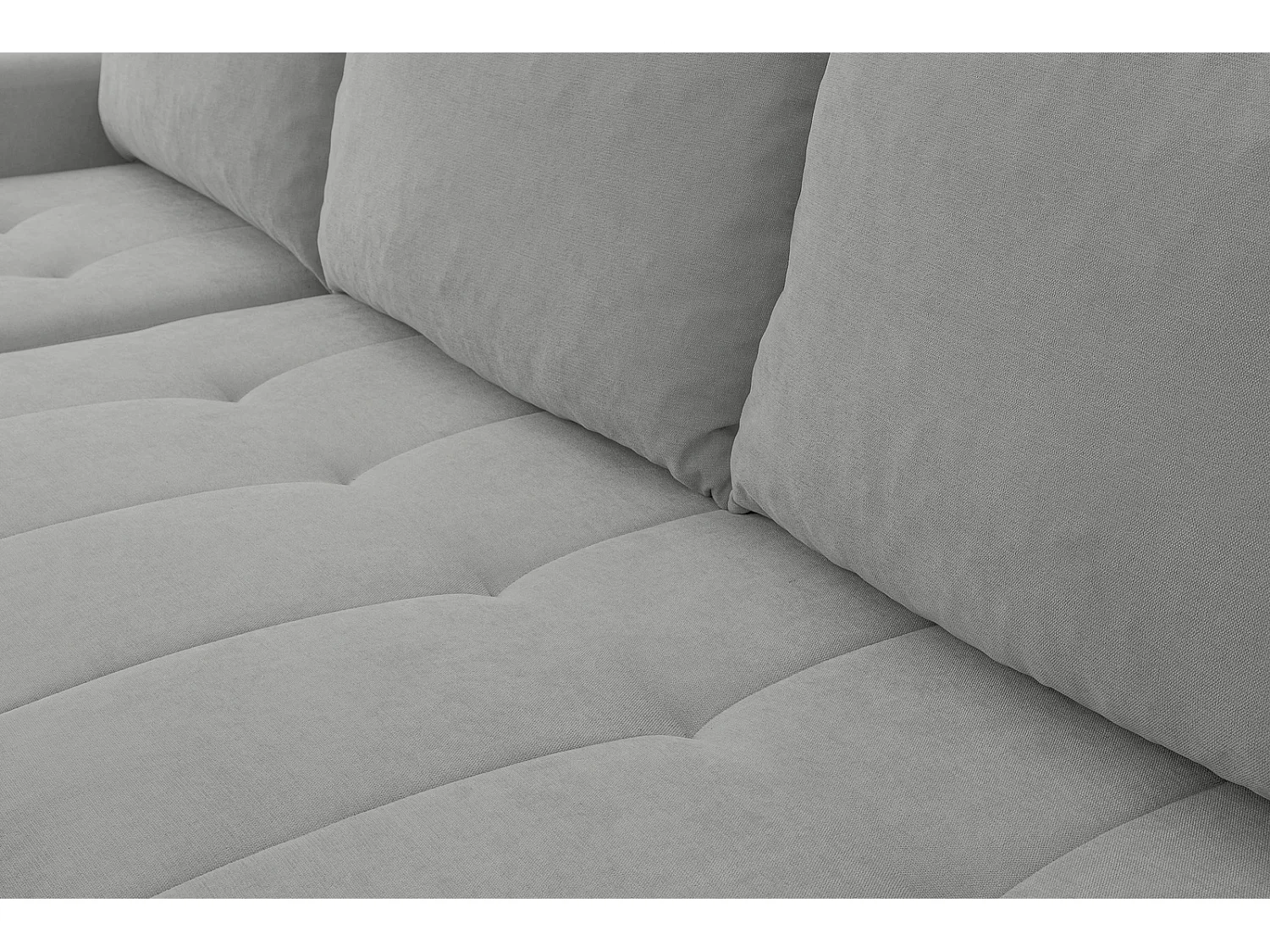 Hoekbank met Slaapfunctie Primo - Chenille Staalgrijs Wind 90 - Opbergruimte