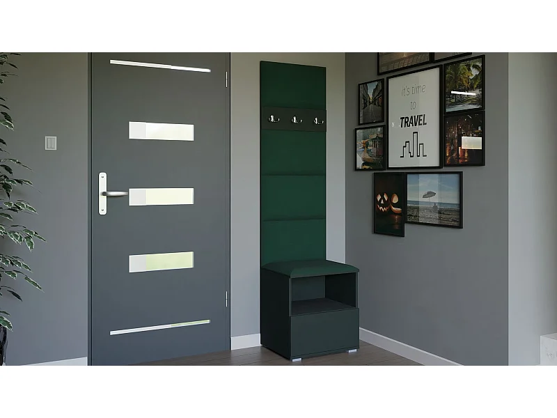 Garderobe Nela IV - 50 cm - Graphit - Trinity 28 - Flaschengrün