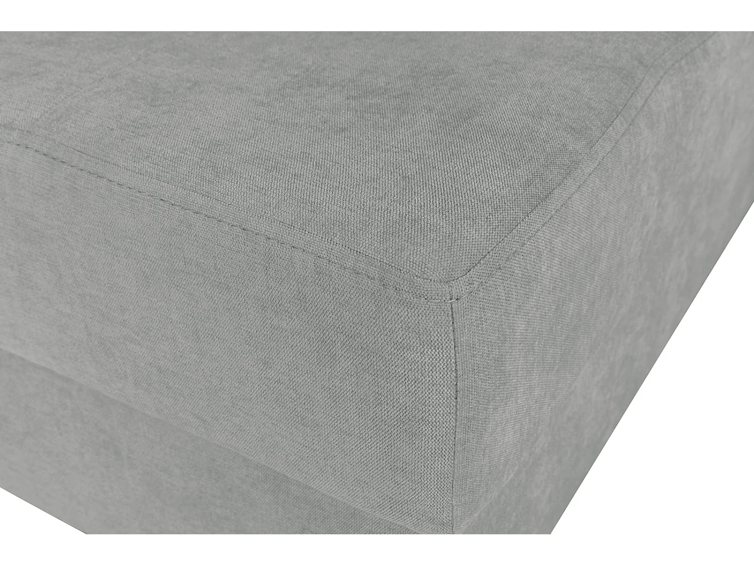 Hoekbank met Slaapfunctie Rechts Trevi - Chenille Grijs Wind 90 - Metalen Poten