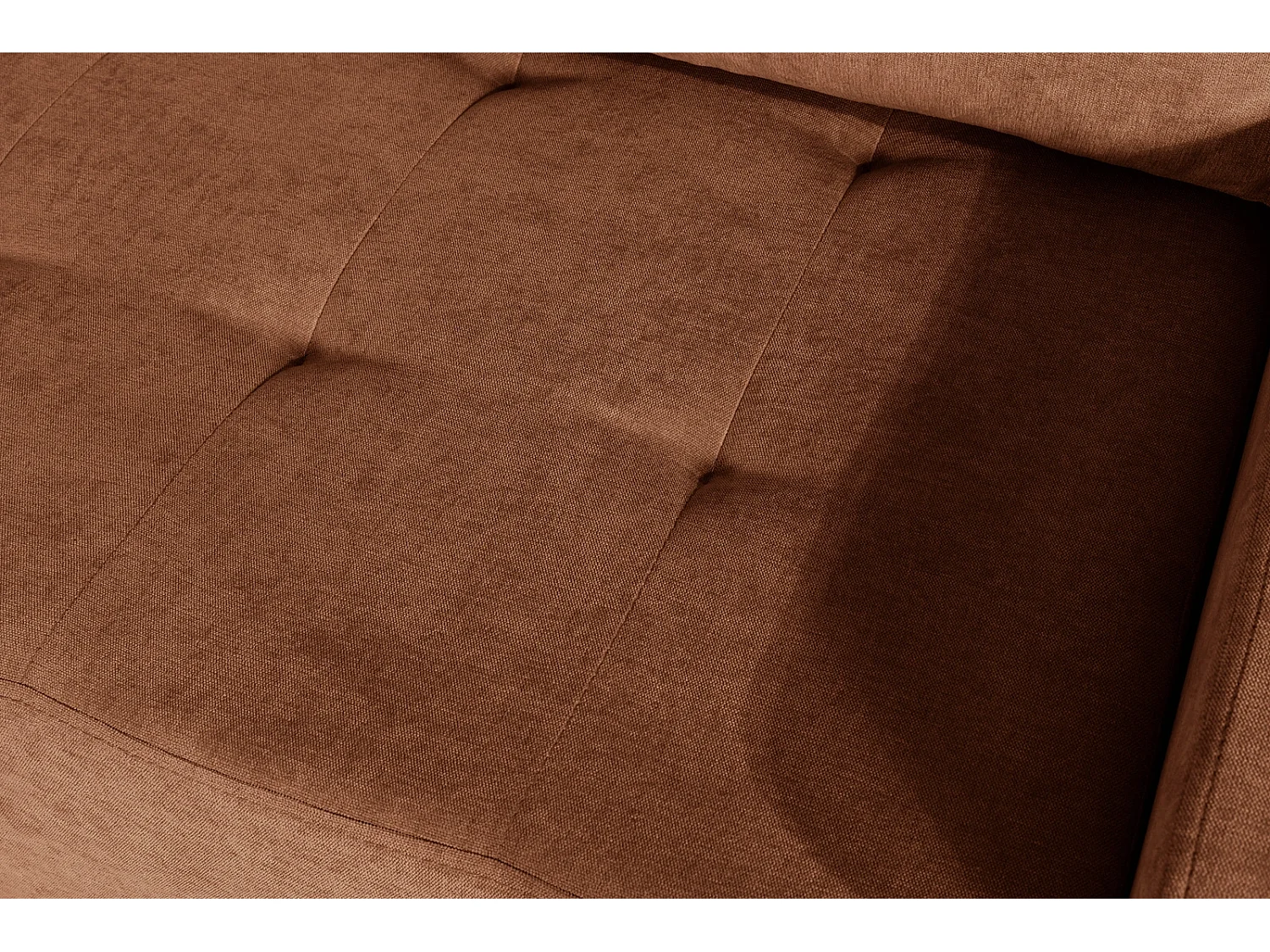 Hoekbank met Slaapfunctie Rechts Trevi - Chenille Roest Wind 56 - Metalen Poten