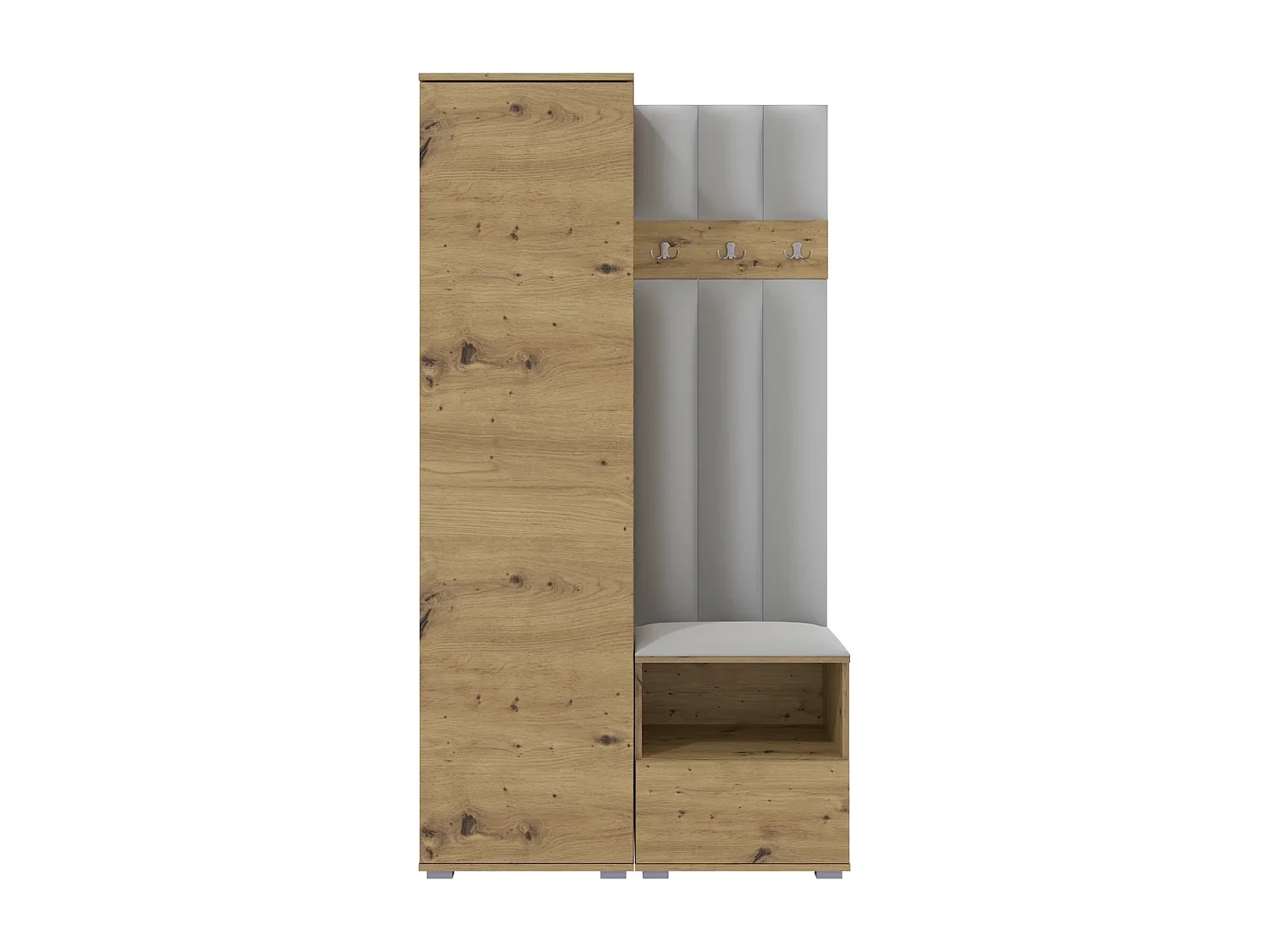 Garderobe Nela I LUX - 100 cm - Eiche Artisan - Trinity 32 - Hellgrau