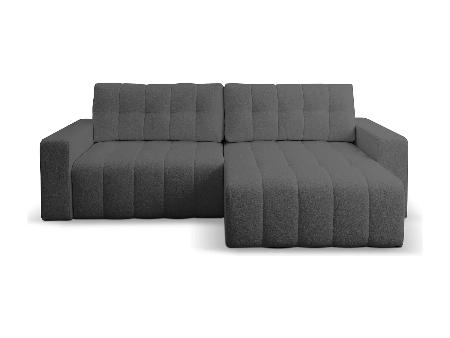 Hoekbank met Slaapfunctie Palermo - Stof Donkergrijs Bravo 10 - Opbergruimte