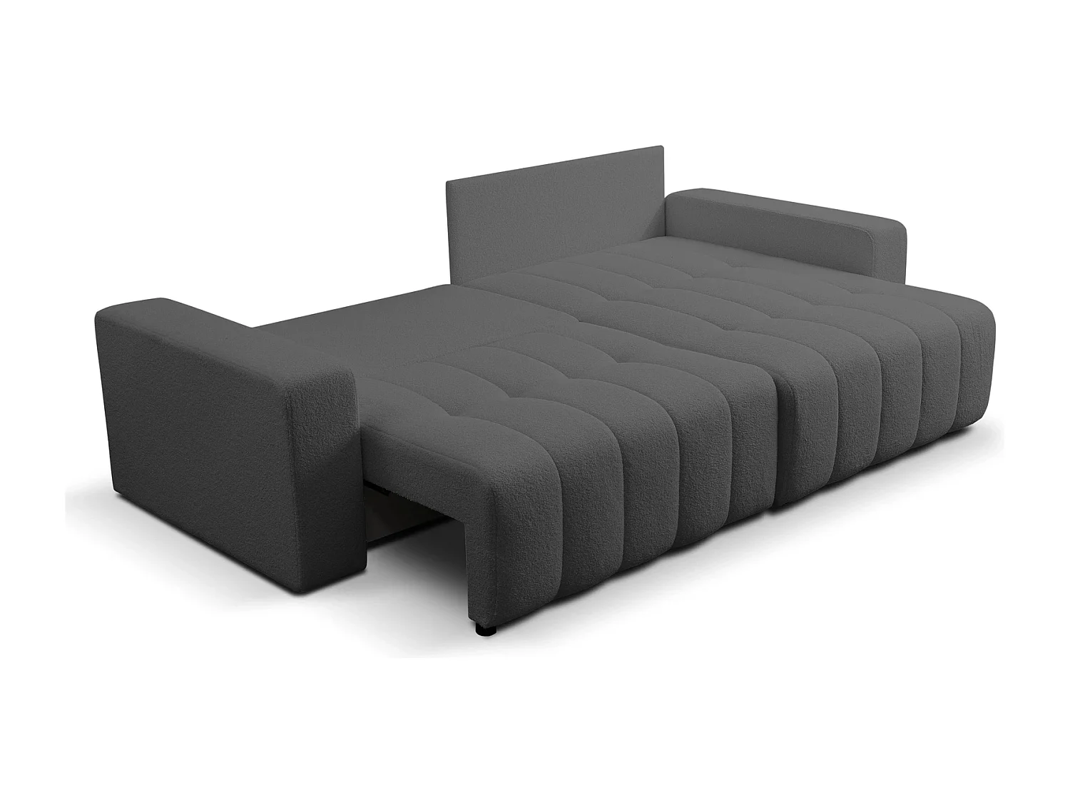 Hoekbank met Slaapfunctie Palermo - Stof Donkergrijs Bravo 10 - Opbergruimte