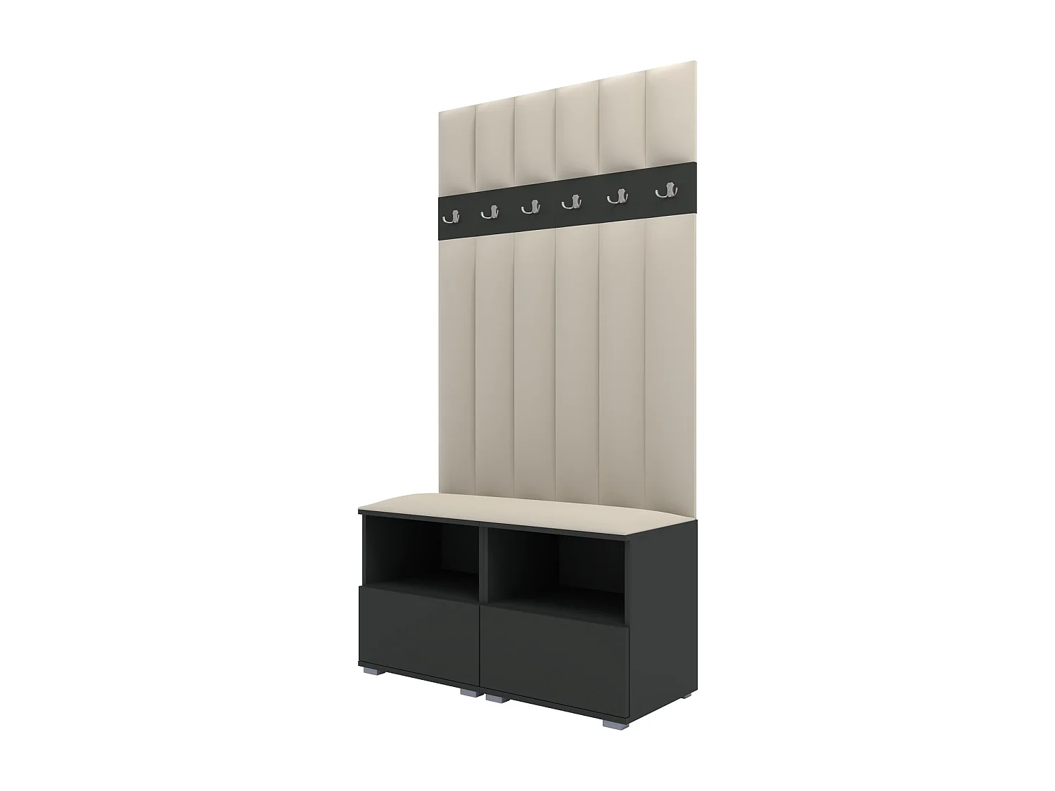 Garderobe Nela III LUX - 100 cm - Graphit - Trinity 01 - Creme