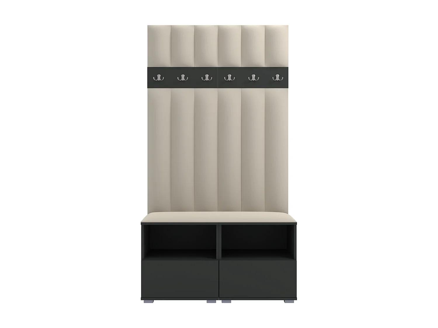 Garderobe Nela III LUX - 100 cm - Graphit - Trinity 01 - Creme