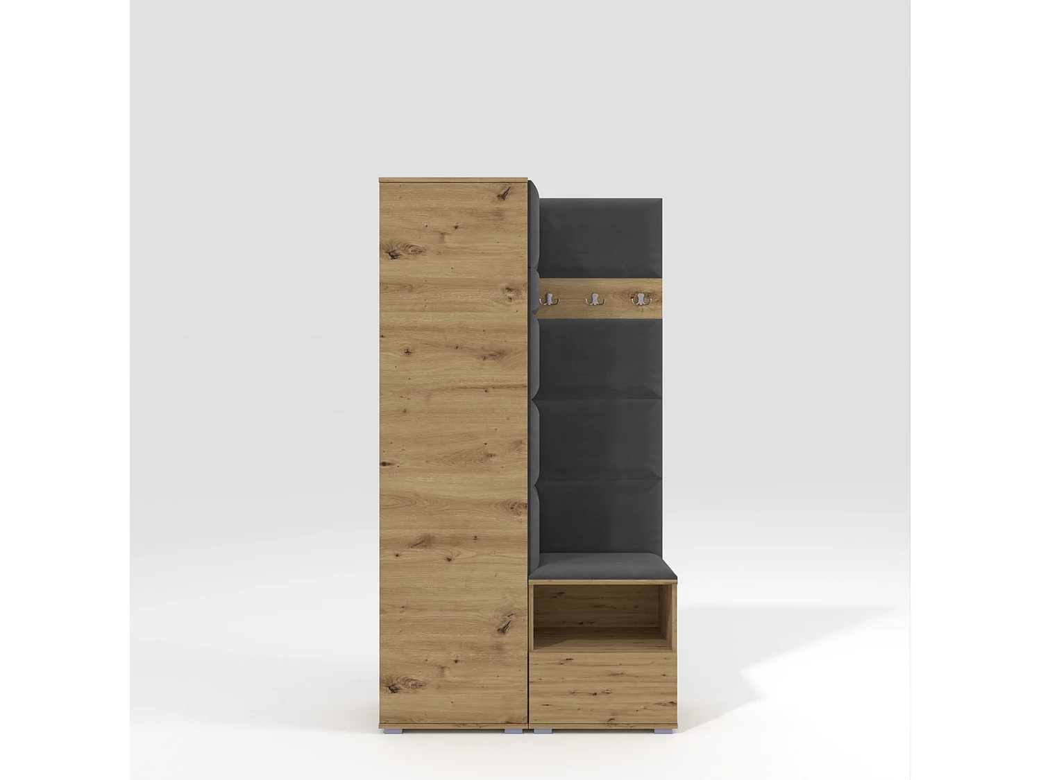 Garderobe Nela I - 100 cm - Eiche Artisan - Trinity 15 - Dunkelgrau