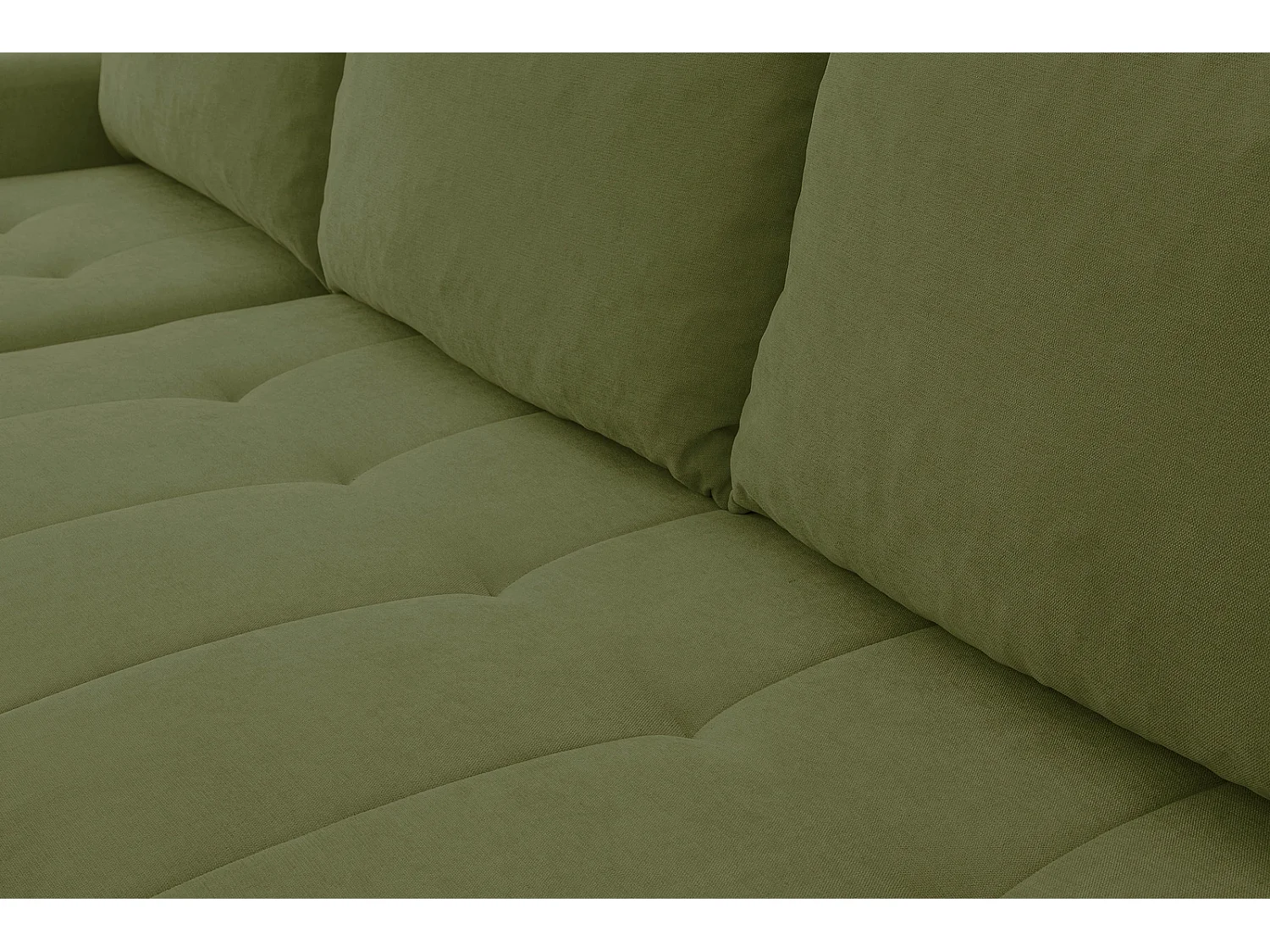 Ecksofa mit Schlaffunktion Primo - Chenille Grün Wind 34 - Bettkasten