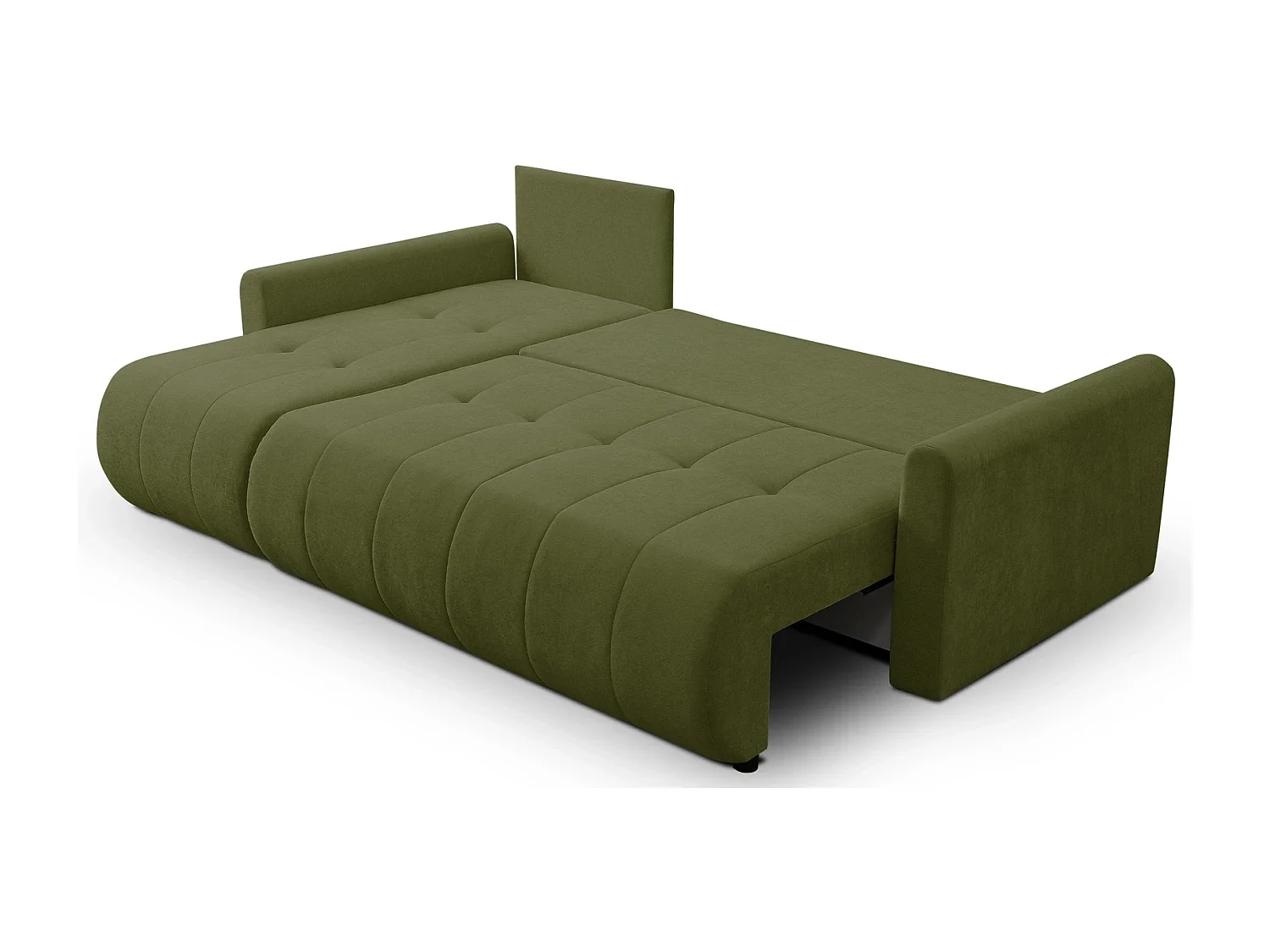 Ecksofa mit Schlaffunktion Primo - Chenille Grün Wind 34 - Bettkasten