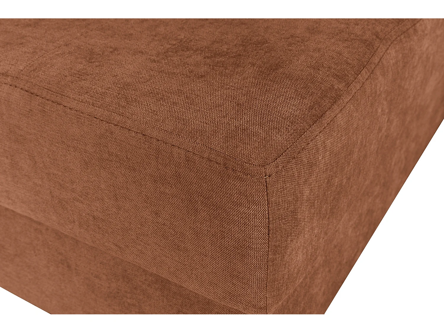 Hoekbank met Slaapfunctie Links Trevi - Chenille Roest Wind 56 - Metalen Poten