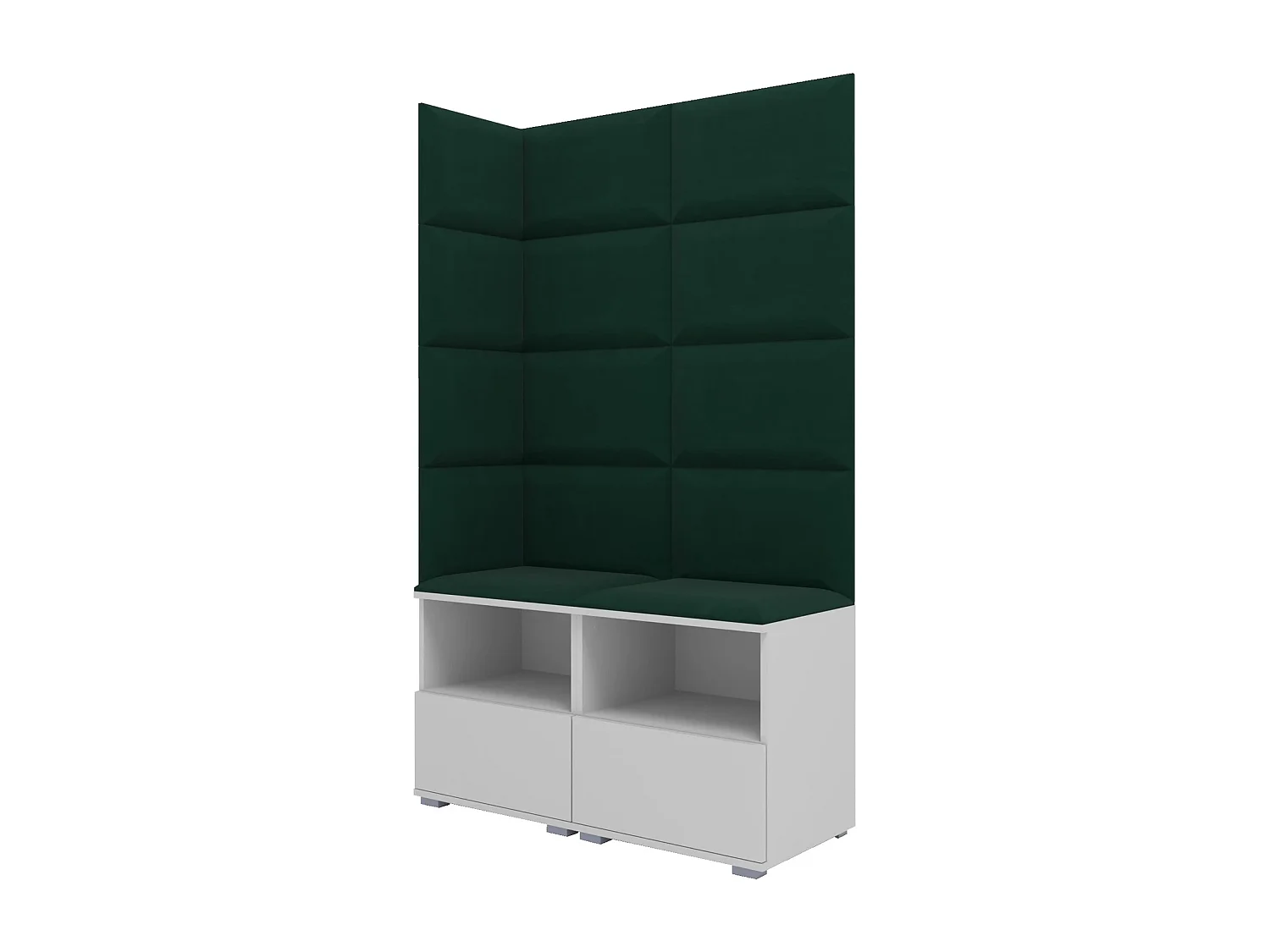 Garderobe Nela V - 100 cm - Matt Weiß - Trinity 28 - Flaschengrün