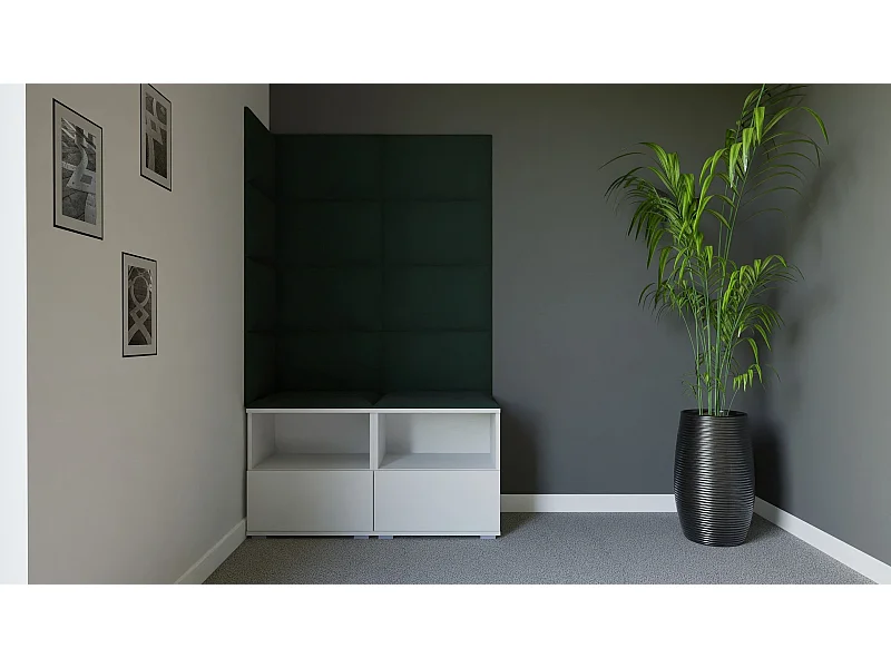 Garderobe Nela V - 100 cm - Matt Weiß - Trinity 28 - Flaschengrün