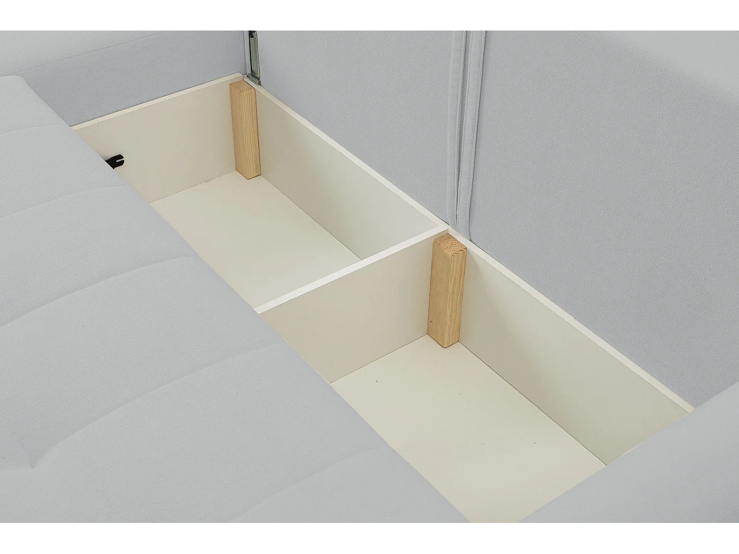 Hoekbank met Slaapfunctie Primo - Geweven Stof Grijs Gerra 65 - Opbergruimte