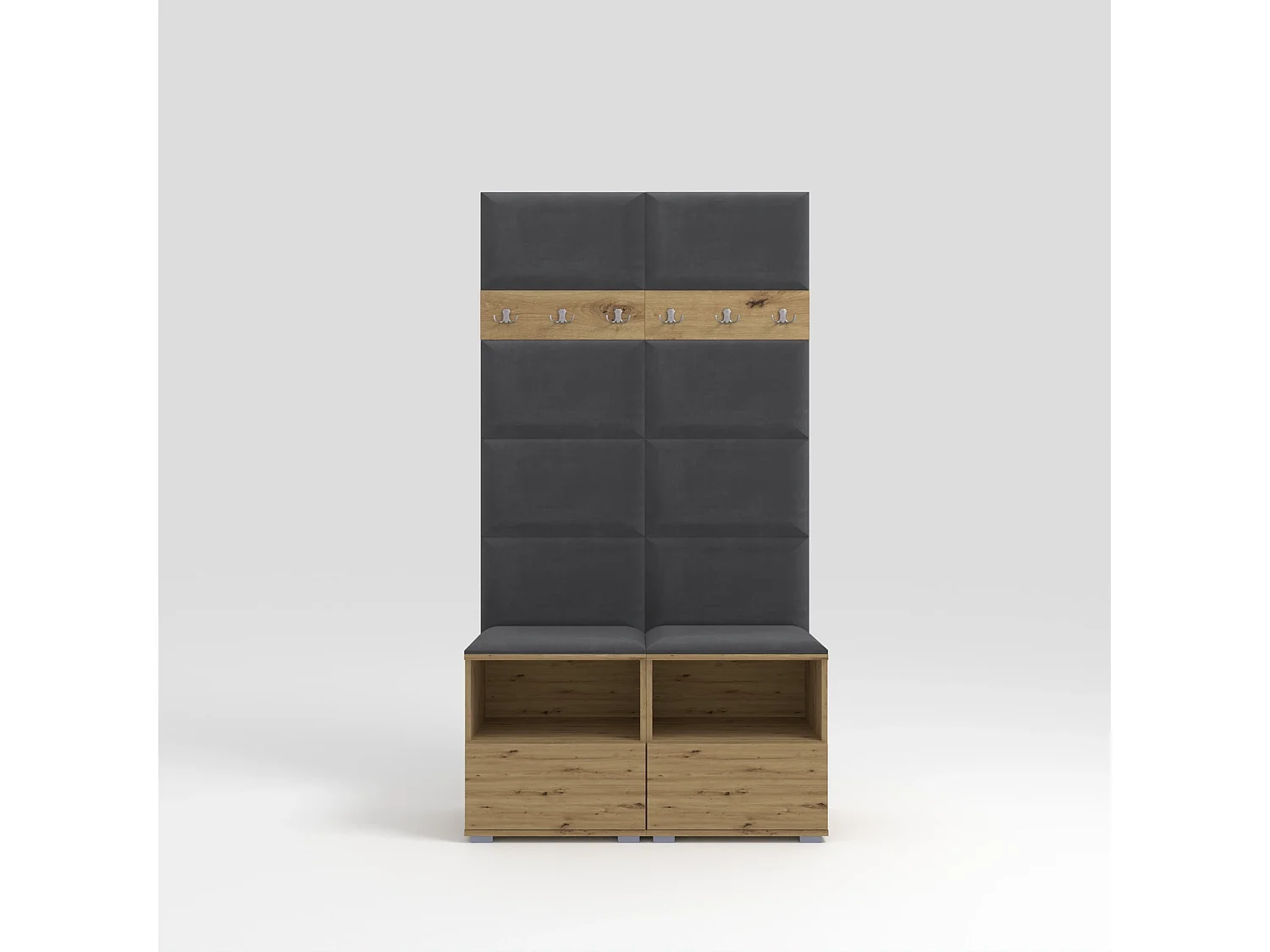 Garderobe Nela III - 100 cm - Eiche Artisan - Trinity 15 - Dunkelgrau