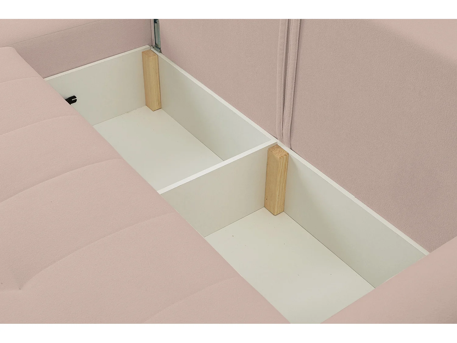 Ecksofa mit Schlaffunktion Primo - Webstoff Altrosa Gerra 20 - Bettkasten