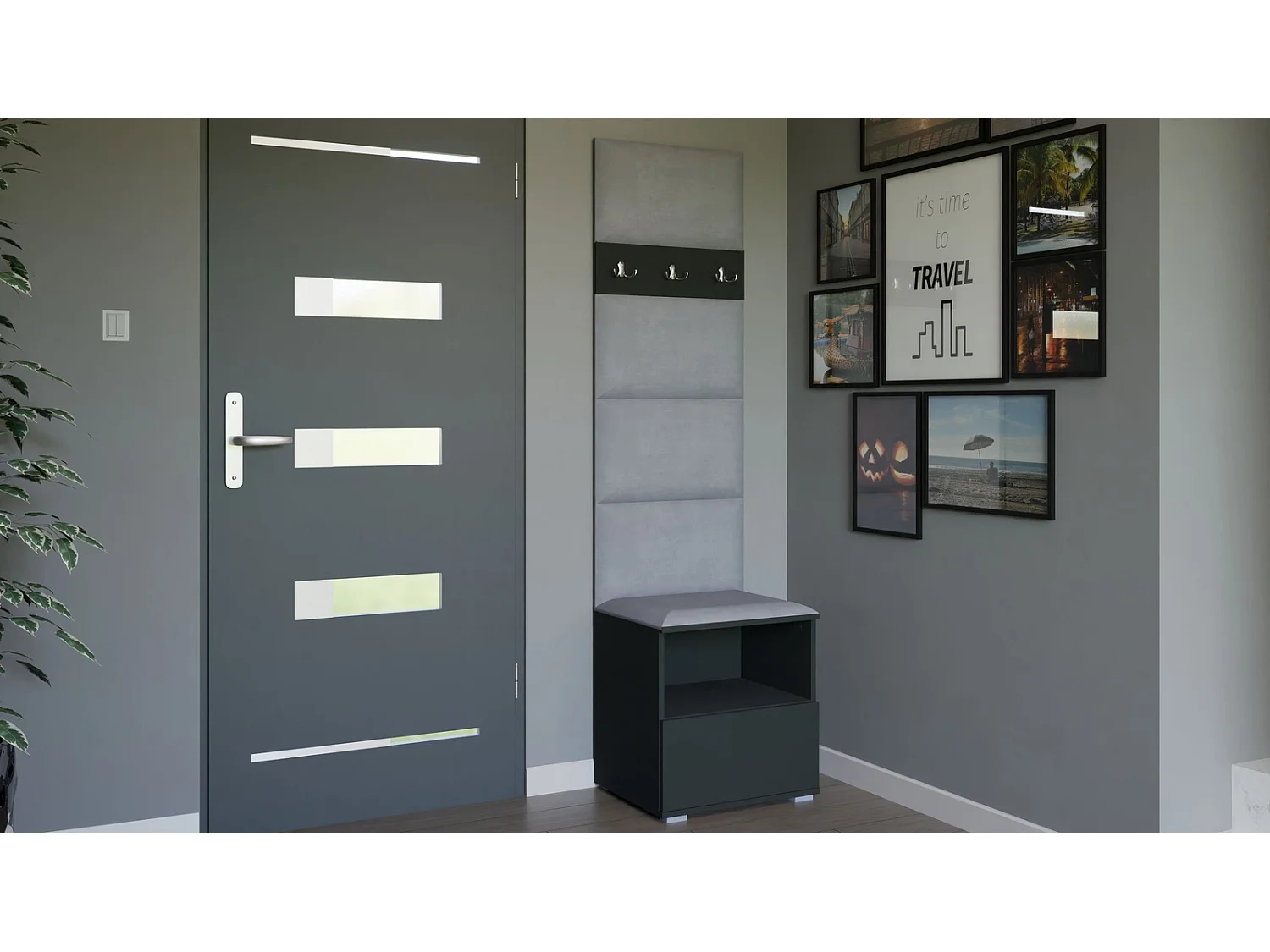 Halcombinatie Nela IV - 50 cm - Grafiet - Trinity 32 - Lichtgrijs