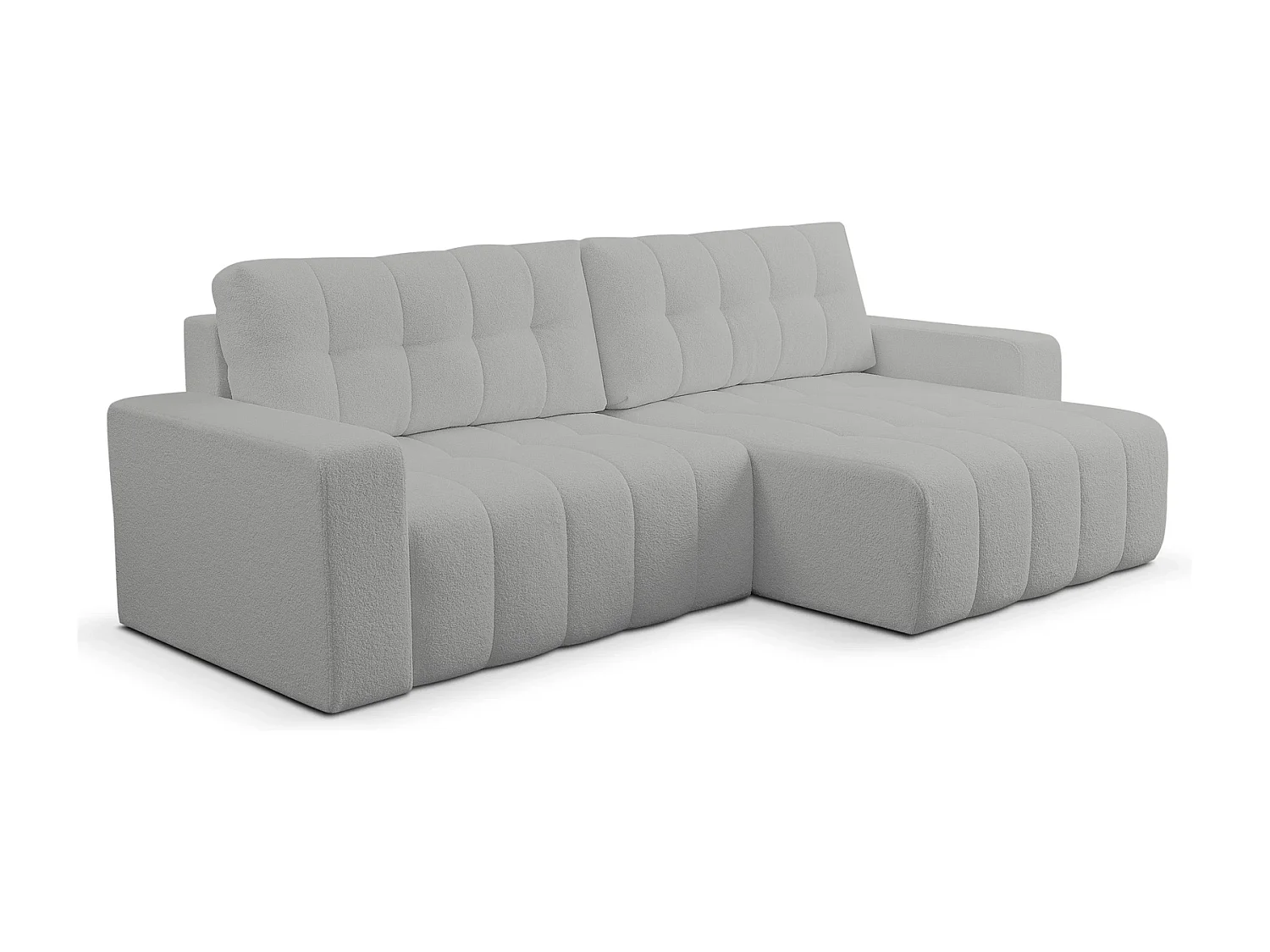 Hoekbank met Slaapfunctie Palermo - Stof Grijs Bravo 26 - Opbergruimte