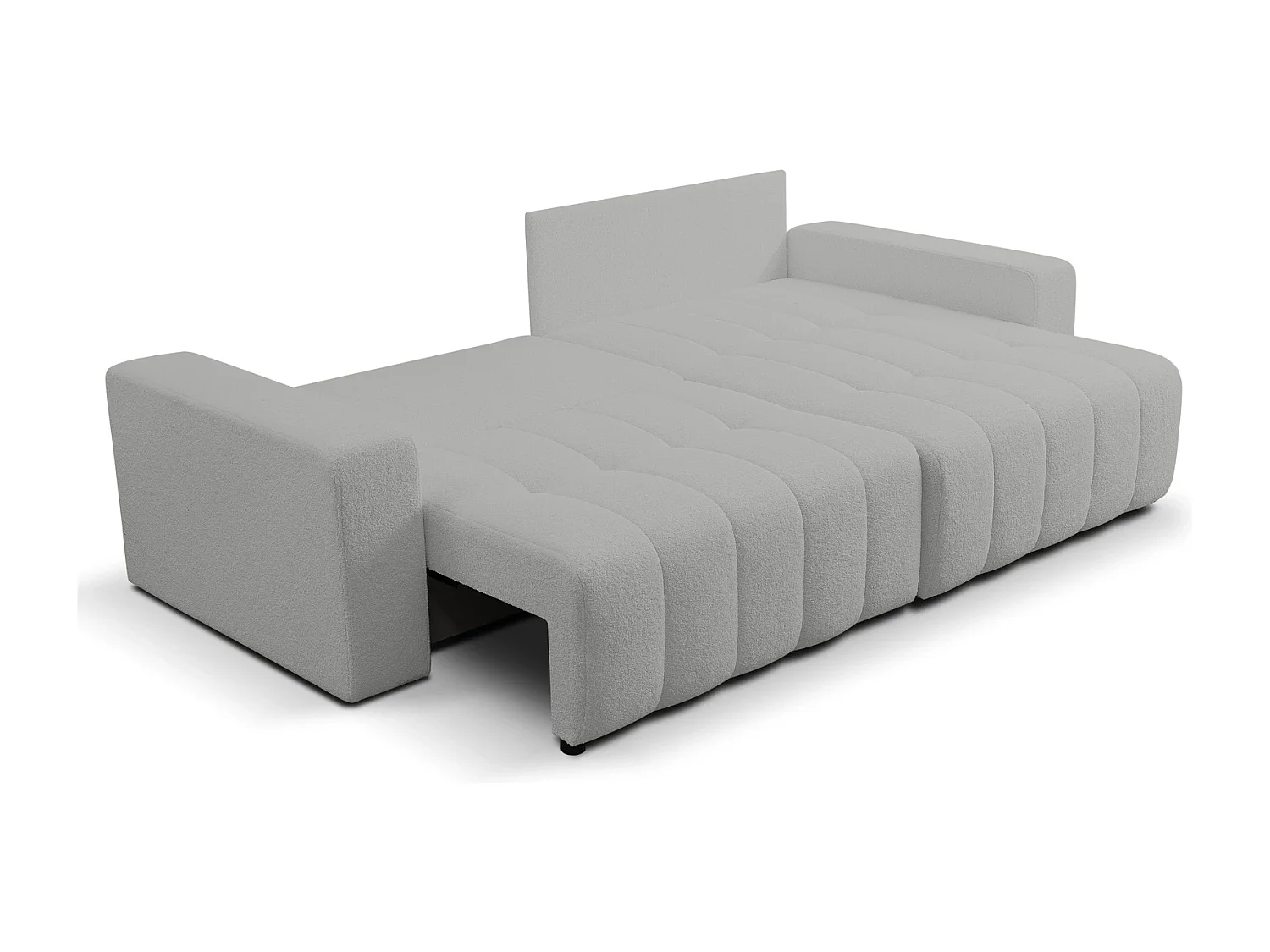 Hoekbank met Slaapfunctie Palermo - Stof Grijs Bravo 26 - Opbergruimte