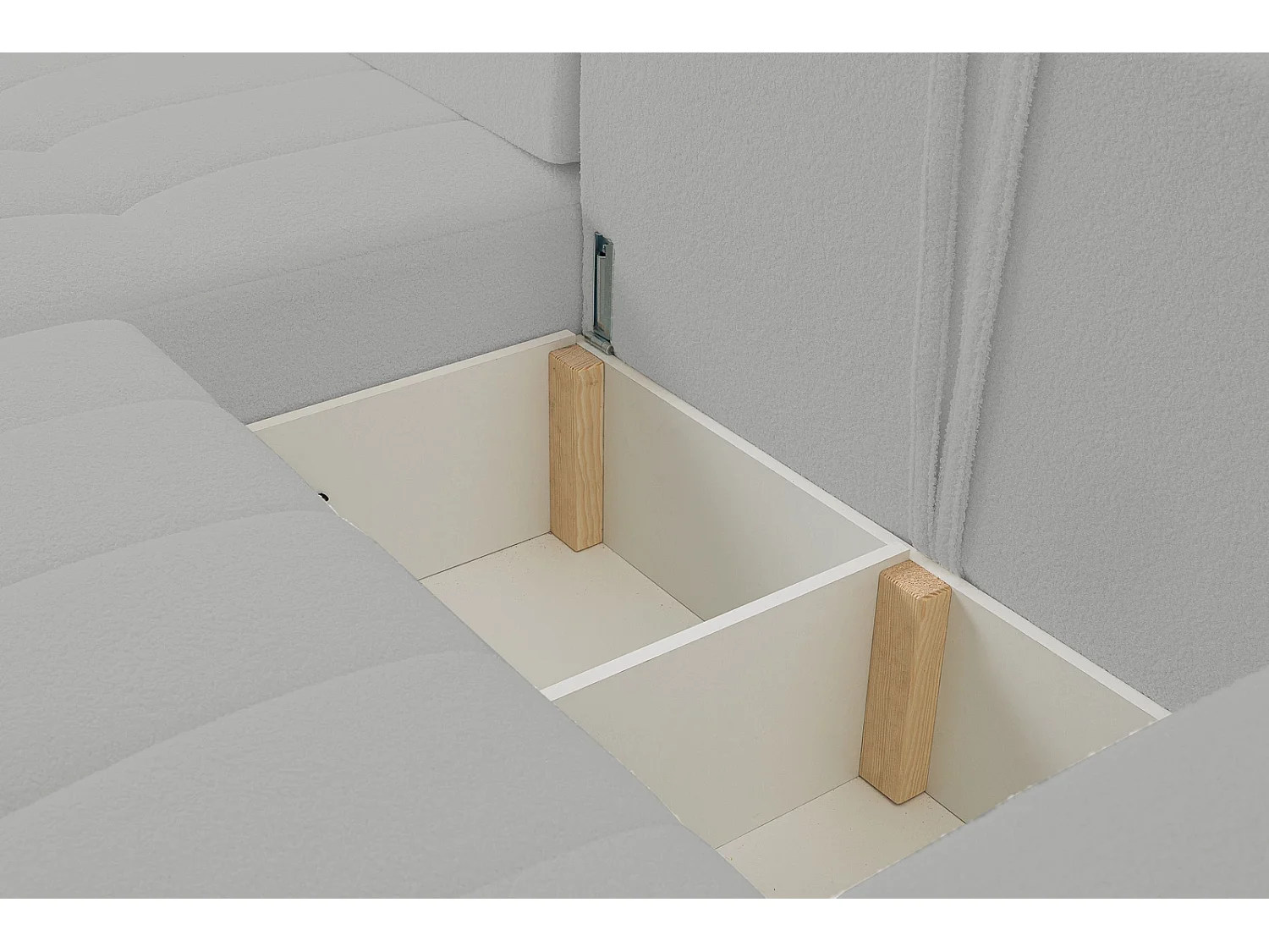 Hoekbank met Slaapfunctie Palermo - Stof Grijs Bravo 26 - Opbergruimte