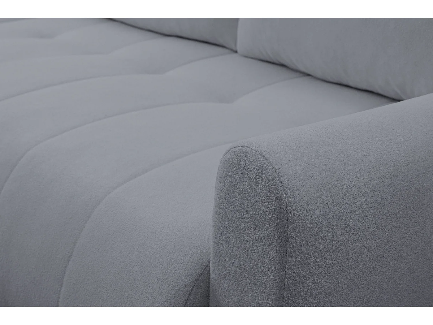 Hoekbank met Slaapfunctie Primo - Geweven Stof Asgrijs Gerra 70 - Opbergruimte