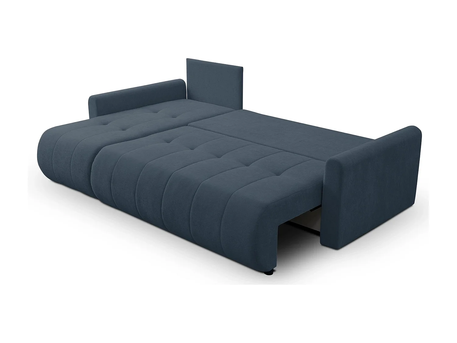 Hoekbank met Slaapfunctie Primo - Chenille Donkerblauw Wind 77 - Opbergruimte