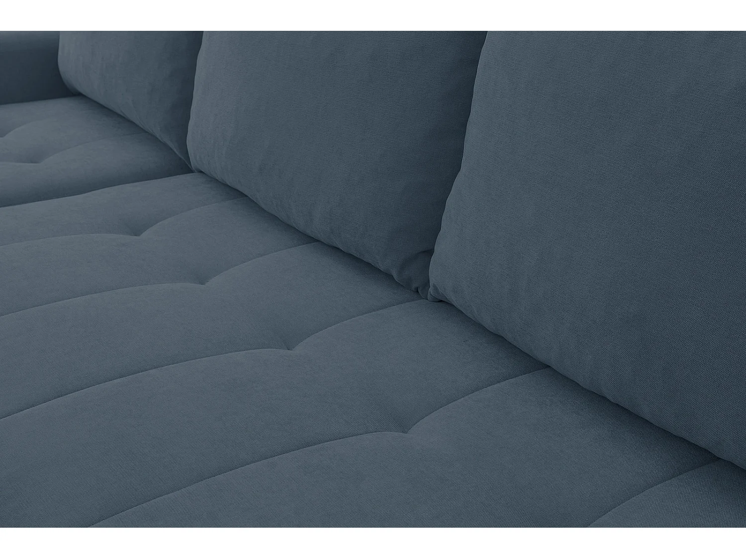 Hoekbank met Slaapfunctie Primo - Chenille Donkerblauw Wind 77 - Opbergruimte