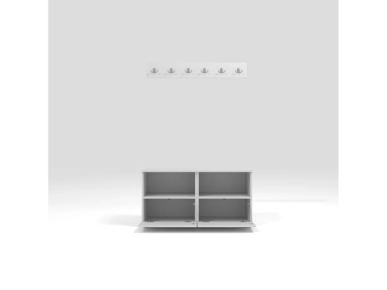 Garderobe Nela III - 100 cm - Matt Weiß - Trinity 15 - Dunkelgrau