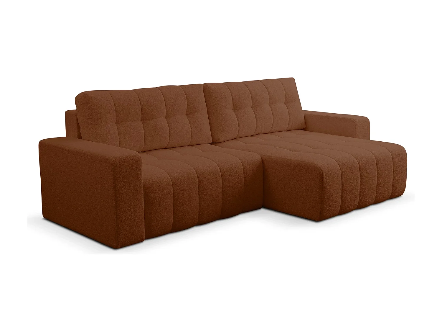 Ecksofa mit Schlaffunktion Palermo - Stoff Braun Bravo 17 - Bettkasten