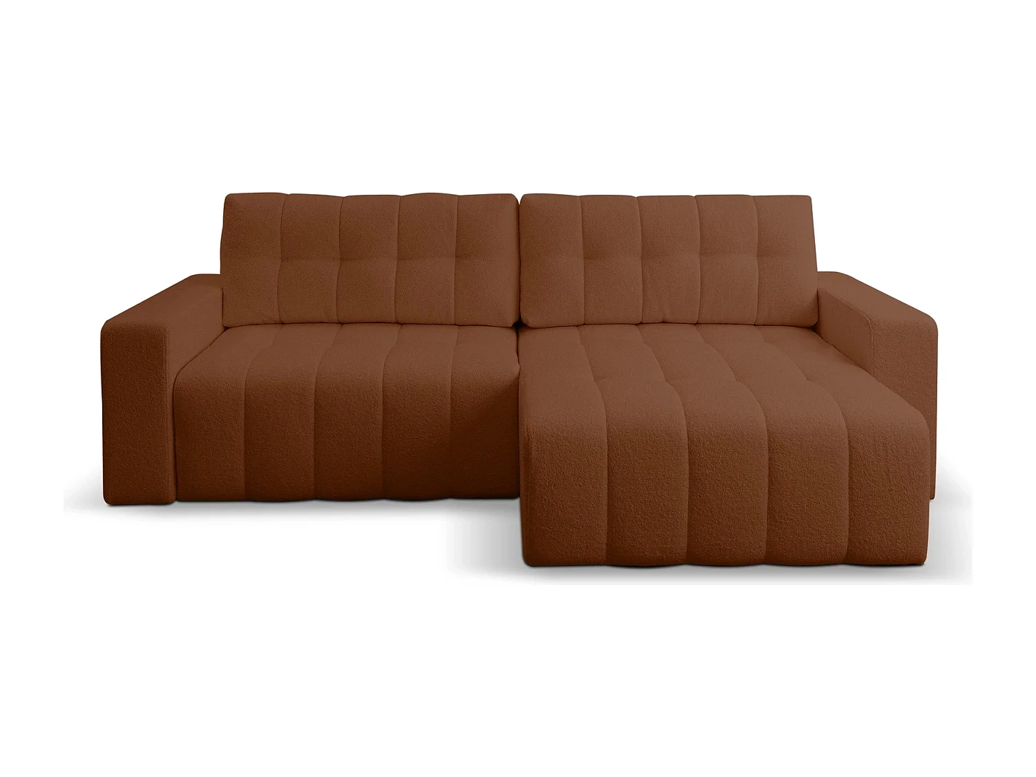 Ecksofa mit Schlaffunktion Palermo - Stoff Braun Bravo 17 - Bettkasten