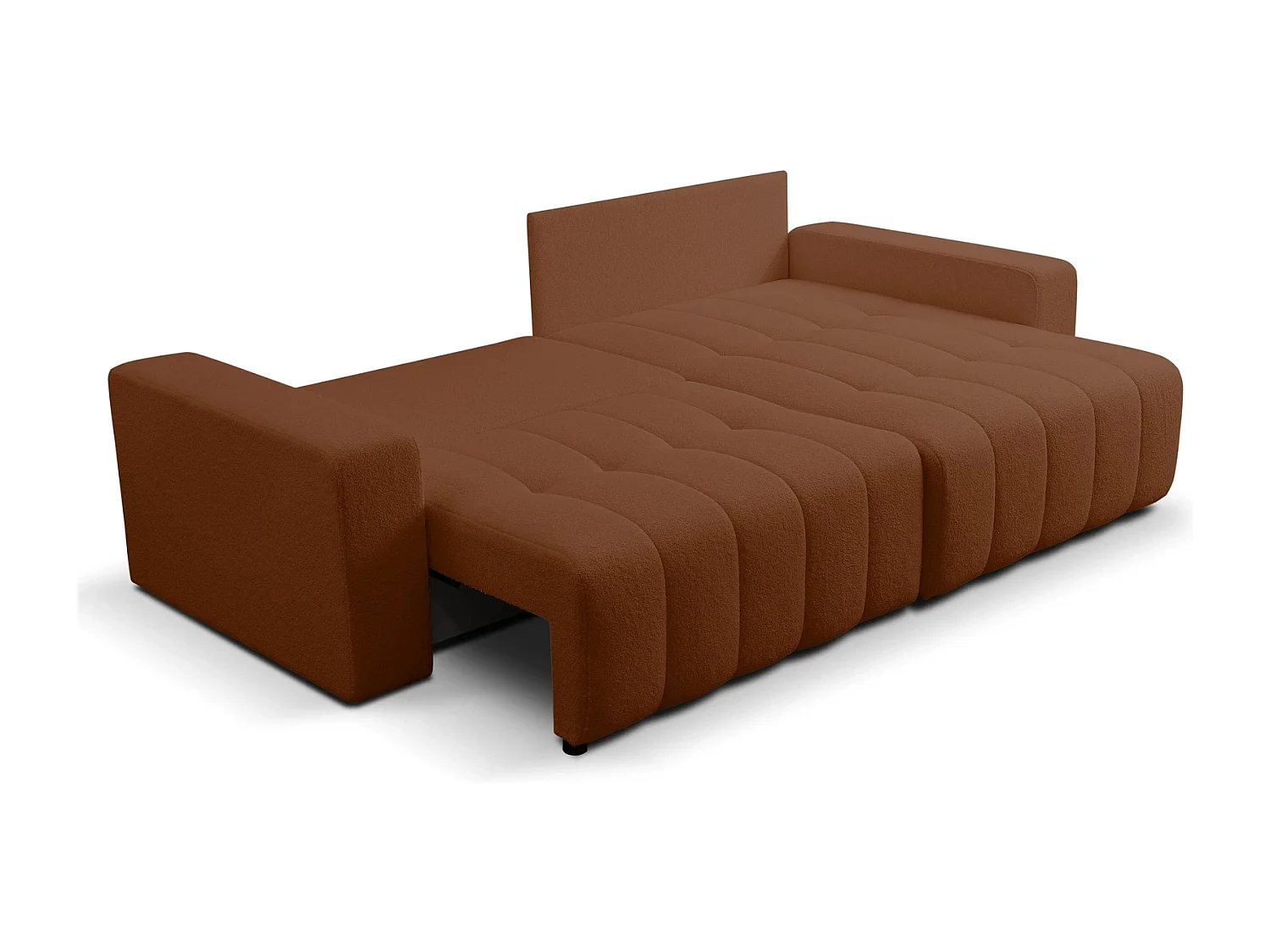 Ecksofa mit Schlaffunktion Palermo - Stoff Braun Bravo 17 - Bettkasten