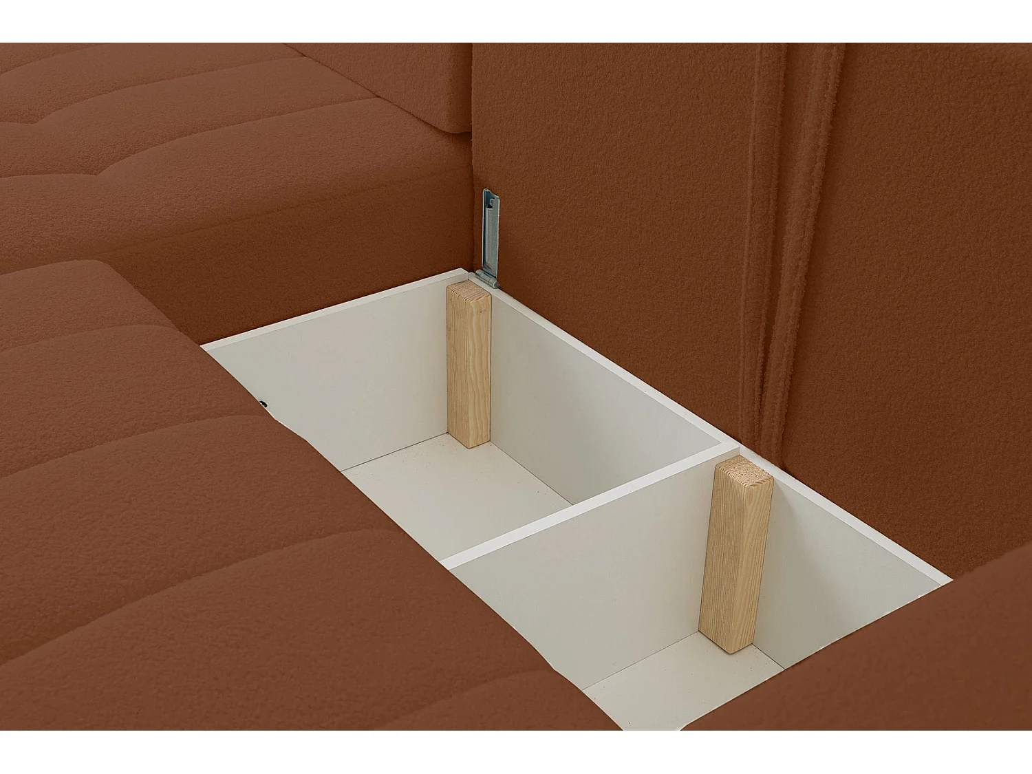 Ecksofa mit Schlaffunktion Palermo - Stoff Braun Bravo 17 - Bettkasten