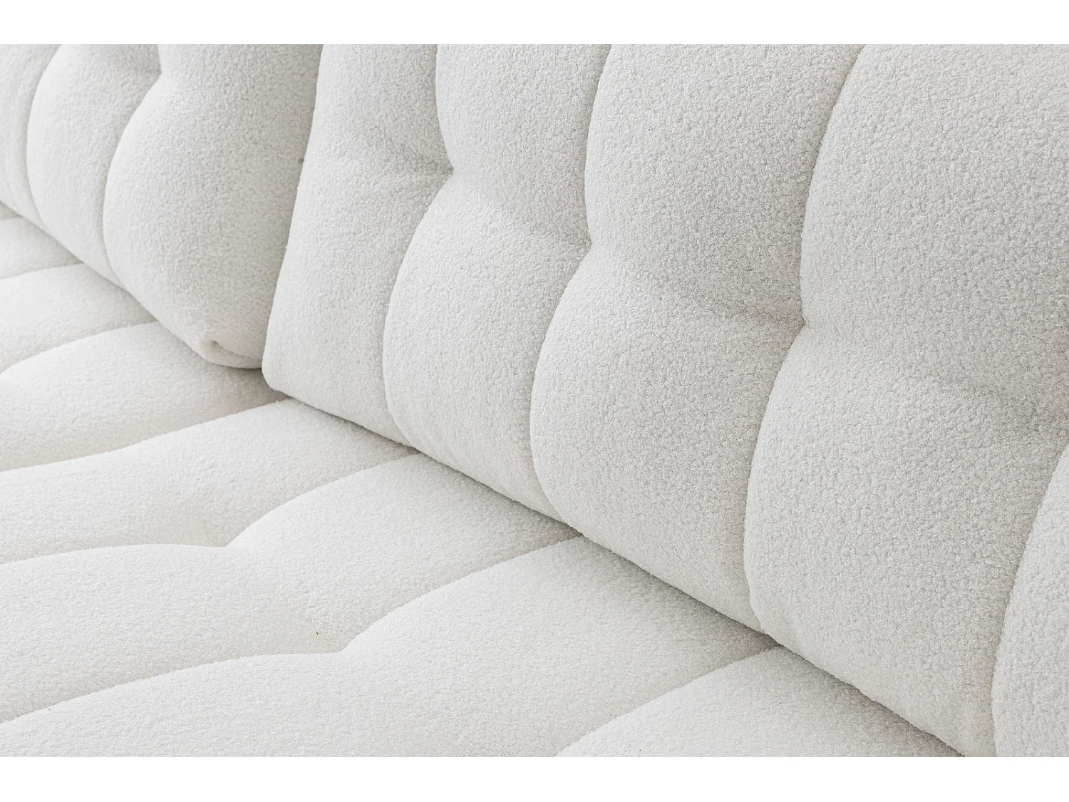 Ecksofa mit Schlaffunktion Palermo - Stoff Weiß Bravo 21 - Bettkasten