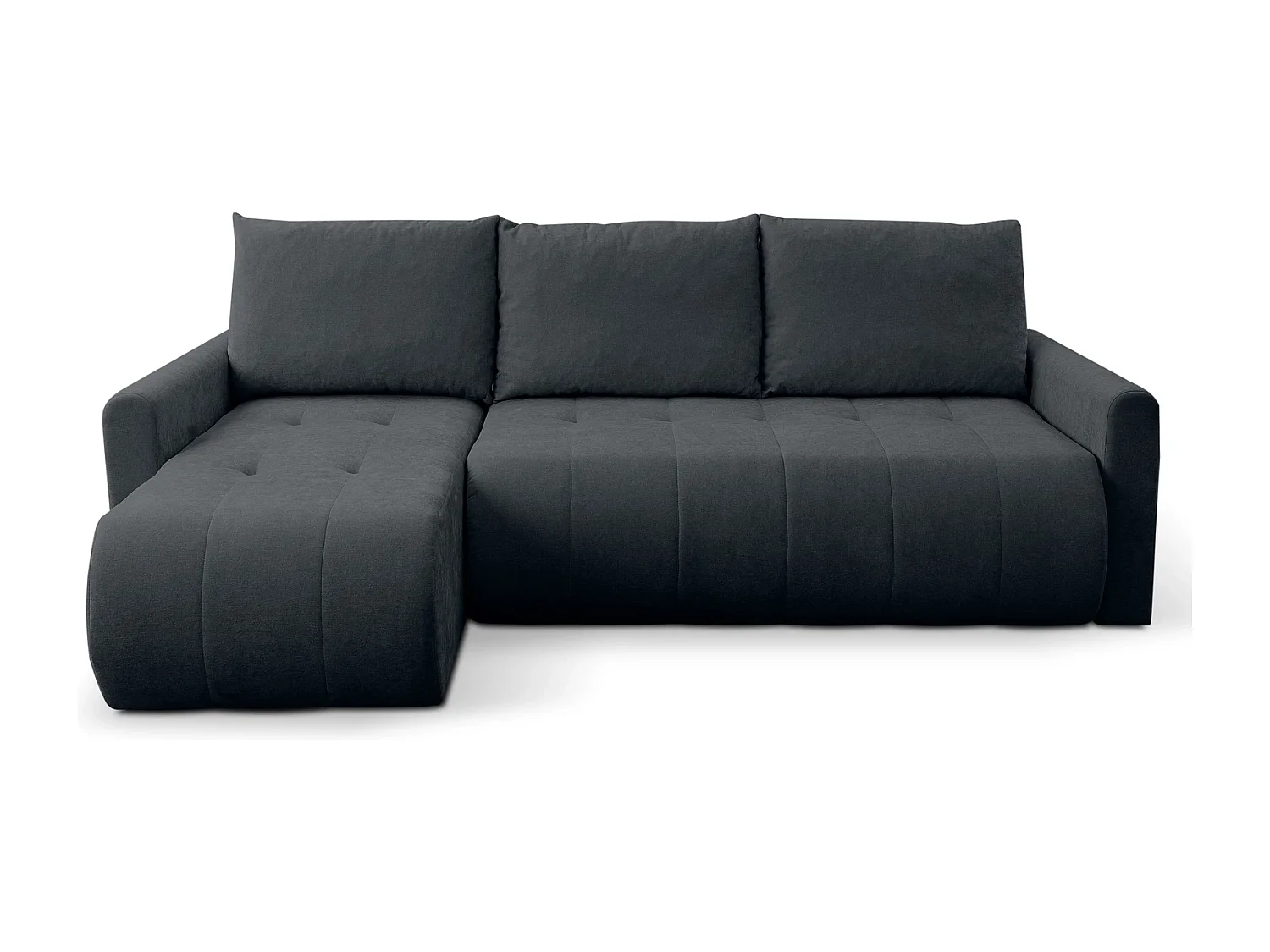 Hoekbank met Slaapfunctie Primo - Chenille Grafiet Wind 99 - Opbergruimte