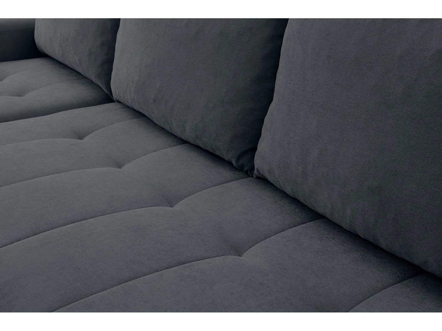Hoekbank met Slaapfunctie Primo - Chenille Grafiet Wind 99 - Opbergruimte